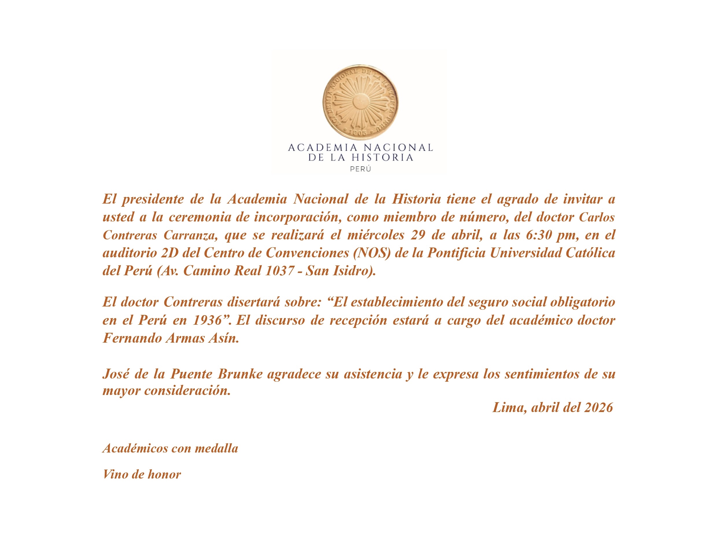 Ceremonia de Incorporación